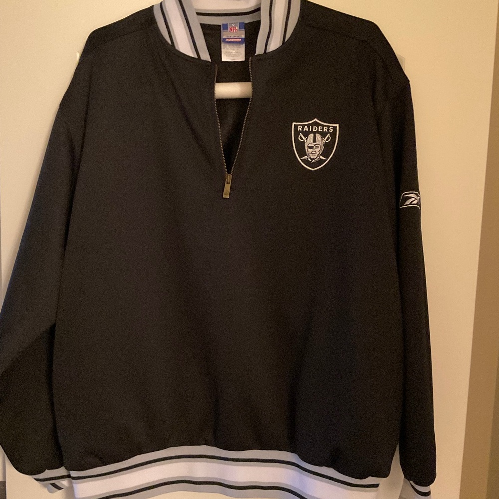 Vintage Reebok NFL Oakland Raiders Men's 1/4 Zip Jacket - Size Large